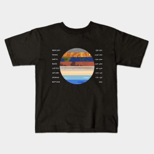 Mercury Venus Earth Mars Jupiter Saturn Uranus Neptune Gift Kids T-Shirt